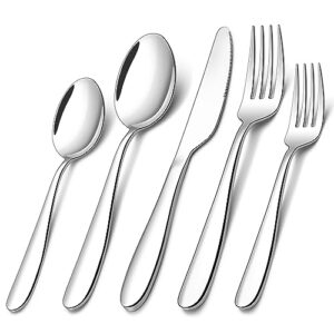 40-piece silverware set for 8, stainless steel flatware cutlery set, kitchen utensil tableware sets include spoon, fork & knife for home, dishwasher safe