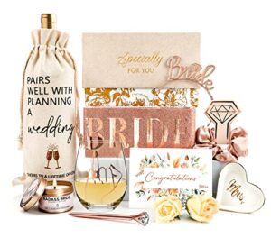 novitar engagement gifts for women- bride to be newly engaged gifts for her, bridal shower gifts, fiancée future mrs box set, wedding gifts basket, engaged party gifts idea