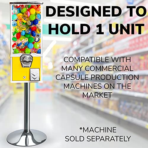 Single Metal Stand with Square Flange and Round Base for Candy Gumball Capsule Vending Machines