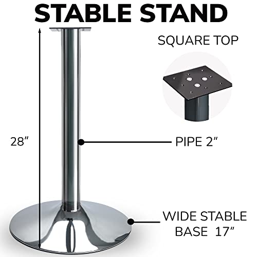 Single Metal Stand with Square Flange and Round Base for Candy Gumball Capsule Vending Machines