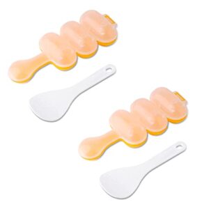2pcs-rice ball shaker,rice ball molds, diy ball shaped kitchen tools shakers food decor for kids diy lunch maker mould with a mini rice scoop