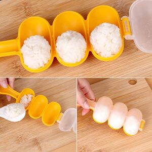 2pcs-Rice Ball Shaker,Rice Ball Molds, DIY Ball Shaped Kitchen Tools Shakers Food Decor for Kids DIY Lunch Maker Mould with a Mini Rice scoop