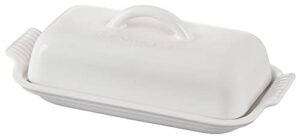le creuset stoneware heritage butter dish, white