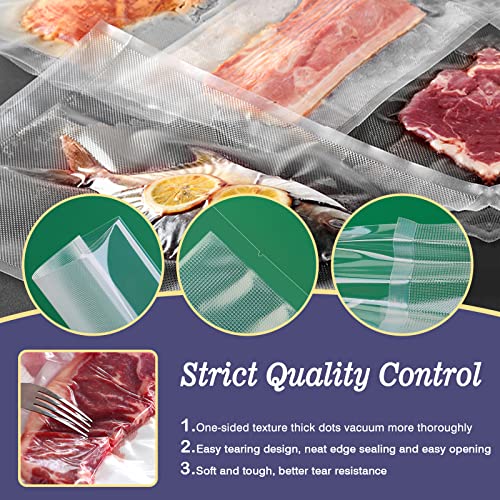 DMPACKDM K-Coating Vacuum Sealer Bags 8 x 10 inch 100 pack BPA Free Pre-Cut Heavy Duty Bag Fit for All Vac Machines Food Saver,Seal a Meal, Weston,Commercial Grade Precut Meal Prep Sous Vide Bags