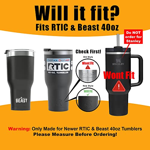 Jmoe USA 40oz Lid Replacement For RTIC ONLY | DOES NOT FIT STANLEY 40oz | Only Fits 2019+ RTIC, Beast, Ezprogear 40oz Tumblers Only | Slider Lid, Spill Proof, Tritan Plastic, and BPA Free (1-Pack)