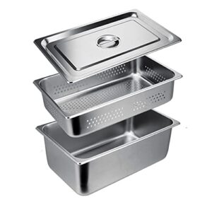stainless steam hotel pan 1/2 half-size 22 gauge stainless steel anti-jam steam table pan with lid (lid)
