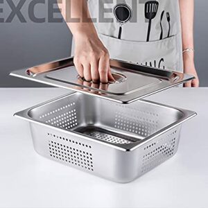 Stainless Steam Hotel Pan 1/2 Half-Size 22 Gauge Stainless Steel Anti-Jam Steam Table Pan with Lid (Lid)