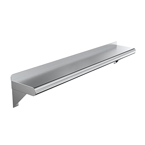 AmGood 8" X 36" Stainless Steel Wall Shelf | Metal Shelving | Garage, Laundry, Storage, Utility Room | Restaurant, Commercial Kitchen | NSF