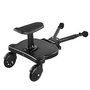 universal stroller board with removable seat- 2-in-1 sit and stand baby stroller rider board stable stroller glider board stroller ride board fit for most brands' stroller