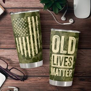 Macorner Gifts for Men - Stainless Steel Camo Tumbler 20oz Retirement Military Gift - Christmas Gift for Men Dad Grandpa Uncle From Daughter Son Wife - 40th 50th 60th 70th Birthday Gifts for Old Men