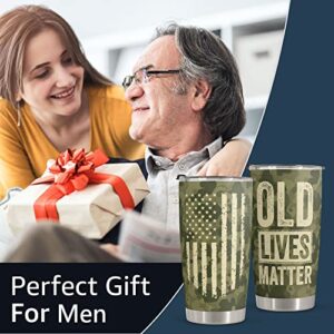 Macorner Gifts for Men - Stainless Steel Camo Tumbler 20oz Retirement Military Gift - Christmas Gift for Men Dad Grandpa Uncle From Daughter Son Wife - 40th 50th 60th 70th Birthday Gifts for Old Men