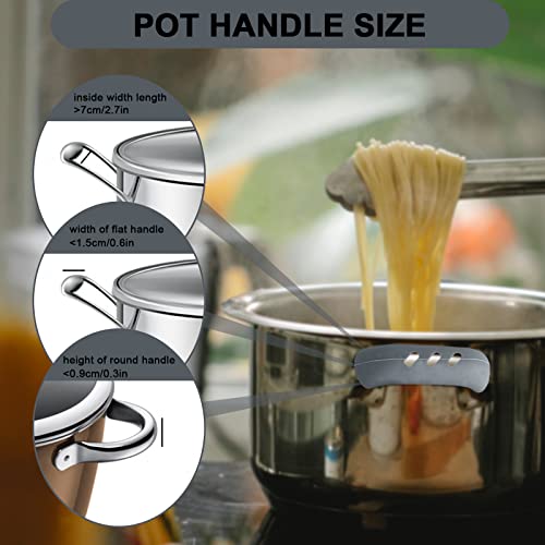 2Pcs Silicone Assist Handle Holder Grip, Cast Iron Skillet Handle Covers Heat Resistant, Non Slip Pot Grip Handle Sleeve, Hot Handle Holder Wok for Frying Pans Griddles, 3'' (Gray)