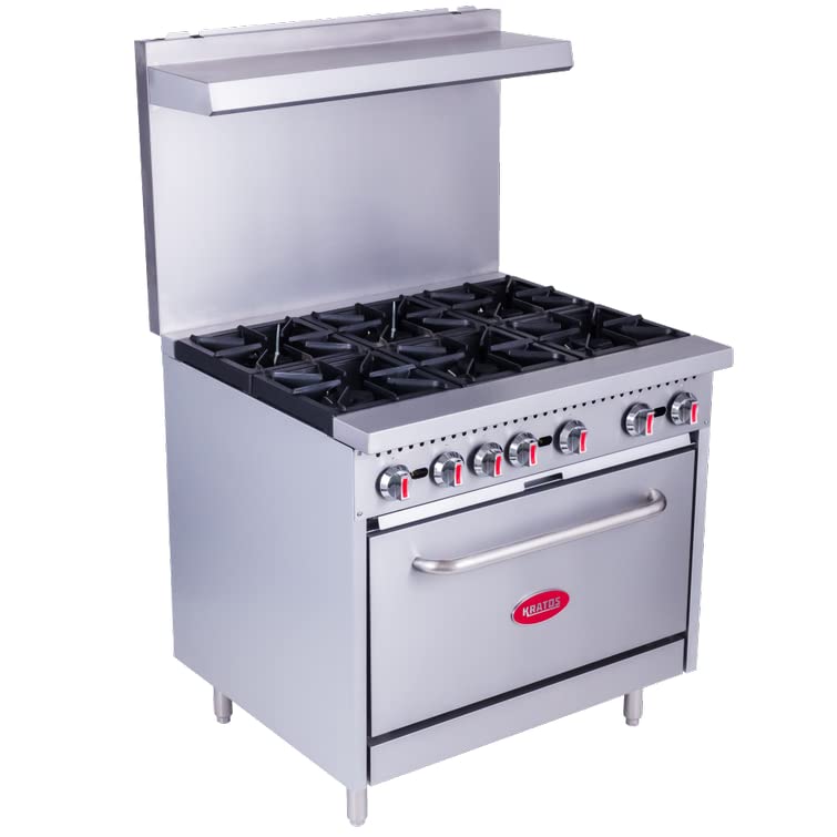 Kratos 29Y-044-LP 36" Gas Range, 6 Burners, 210,000 BTU Output, Liquid Propane Gas