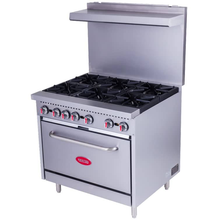 Kratos 29Y-044-LP 36" Gas Range, 6 Burners, 210,000 BTU Output, Liquid Propane Gas