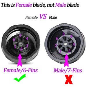 [Upgrade] 6-Fins Female Ninja Blender Blade Replacement Parts Compatible with Auto iQ Blenders. [4Inch Female Fins ONLY]
