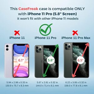 CASEFREAK Clear Case for iPhone 11 Pro with Magnetic Ring, Compatible with Mag-Safe Accessories, Slim Fit Anti-Yellowing Protective Case for iPhone 11 Pro (5.8" Screen)