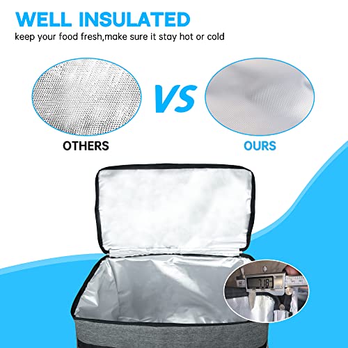 LIQING Premium Insulated Food Delivery Bag Waterproof Catering Supply Bag 24" x 14" x 15" For Hot Food Delivery Uber Eats, Postmates, Home Shopping, Lunch Container