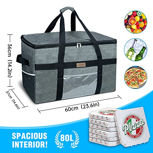 LIQING Premium Insulated Food Delivery Bag Waterproof Catering Supply Bag 24" x 14" x 15" For Hot Food Delivery Uber Eats, Postmates, Home Shopping, Lunch Container