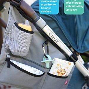 Nuby Fabric Side Stroller Organizer: Keeps Essentials Organized Gray