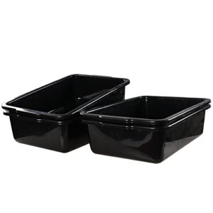AnnkkyUS 32 Liter Commercial Bus Tubs, Black Large Utility Bus Box Set of 4