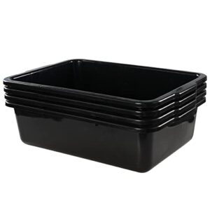 annkkyus 32 liter commercial bus tubs, black large utility bus box set of 4