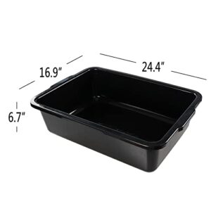AnnkkyUS 32 Liter Commercial Bus Tubs, Black Large Utility Bus Box Set of 4