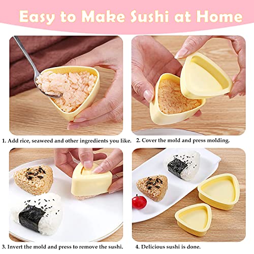 6 Pcs/Set Spam Musubi Maker Mold Press (Non Stick) with Luncheon Meat Slicer Kit Sushi Shake Rice Ball Mold Onigiri Mold Sushi Making Tool Egg Slicer Hot Dog Cutter for Kitchen