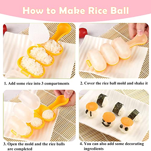 6 Pcs/Set Spam Musubi Maker Mold Press (Non Stick) with Luncheon Meat Slicer Kit Sushi Shake Rice Ball Mold Onigiri Mold Sushi Making Tool Egg Slicer Hot Dog Cutter for Kitchen