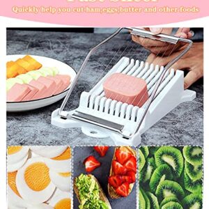 6 Pcs/Set Spam Musubi Maker Mold Press (Non Stick) with Luncheon Meat Slicer Kit Sushi Shake Rice Ball Mold Onigiri Mold Sushi Making Tool Egg Slicer Hot Dog Cutter for Kitchen