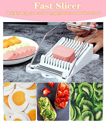 6 Pcs/Set Spam Musubi Maker Mold Press (Non Stick) with Luncheon Meat Slicer Kit Sushi Shake Rice Ball Mold Onigiri Mold Sushi Making Tool Egg Slicer Hot Dog Cutter for Kitchen