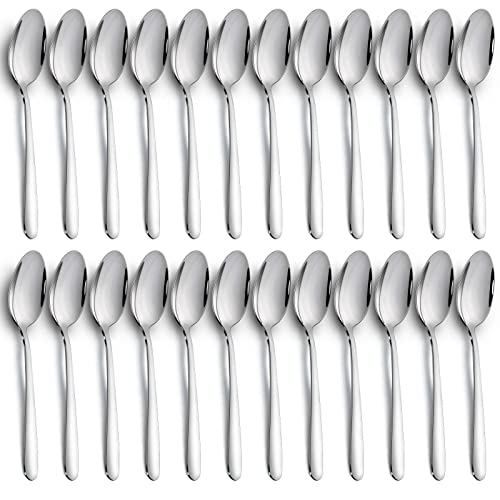 32 Piece Dinner Spoons Set, APEO 8 Inch Spoons, Silverware Spoons Only, Stainless Steel Spoon, Mirror Polished, Table Spoons for Eating, Home, Kitchen, Restaurant, Dishwasher Safe