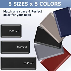 4/5 Inch Thick Mat Anti Fatigue Rugs Kitchen Decor Non-Slip, Stain Resistant, Waterproof Desk Mat for Office, Workshop, Black, 17'' x 28''