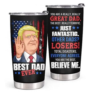 gifts for dad from daughter, son, kids - dad gifts from daughter, son for christmas, fathers day - dad birthday gifts, birthday gifts for dad - funny presents for dad, best dad ever gifts tumbler 20oz