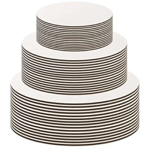 white cake boards round set [18 pack] 6 pieces of 6, 8 and 10 inch | cardboard cake rounds circles | disposable cake platter board base tray | cake decorating supplies | cake plate accessories