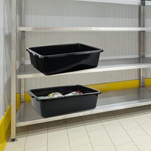 CAND Extra Large Black Bus Tub Box, 32 L Plastic Bus Bin for Restaurant, 4 Pack