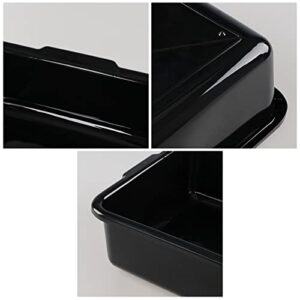 Jekiyo 4 Pack Black Small Commercial Bus Tub Box, 8 Liter Plastic Bus Tray