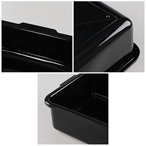 Jekiyo 4 Pack Black Small Commercial Bus Tub Box, 8 Liter Plastic Bus Tray