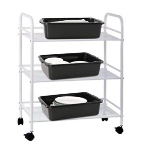 Jekiyo 4 Pack Black Small Commercial Bus Tub Box, 8 Liter Plastic Bus Tray