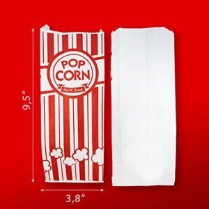 paper popcorn bags,concession-grade bags, popcorn machine accessories for popcorn bars, movie nights, concessions 1 0z 100 pcs