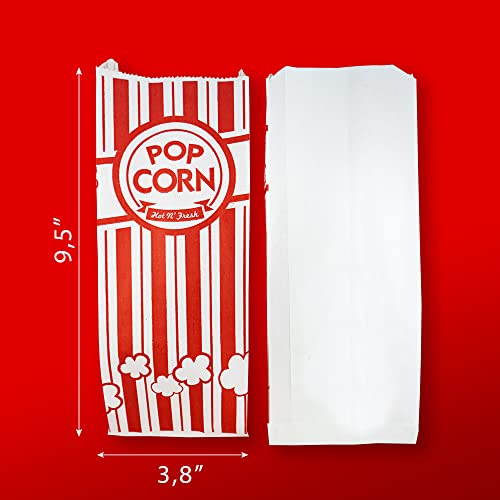 Paper Popcorn Bags,Concession-Grade Bags, Popcorn Machine Accessories for Popcorn Bars, Movie Nights, Concessions 1 0z 100 pcs