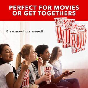 Paper Popcorn Bags,Concession-Grade Bags, Popcorn Machine Accessories for Popcorn Bars, Movie Nights, Concessions 1 0z 100 pcs