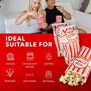 Paper Popcorn Bags,Concession-Grade Bags, Popcorn Machine Accessories for Popcorn Bars, Movie Nights, Concessions 1 0z 100 pcs