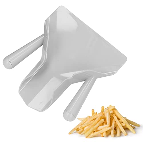 French Fry Scoop, Heat Resistant Popcorn Scoop with Dual Handles Commercial Fry Bagger Scooper Lightweight Food French Fries Shovel, Easy Fill for Bags Boxes for Popcorn Nuts Ice Candy French Fries