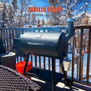Z GRILLS Wood Pellet Smoker with Upgraded PID Controller, 8 in 1 BBQ Grill, 553 sq in Cooking Area, 550B2