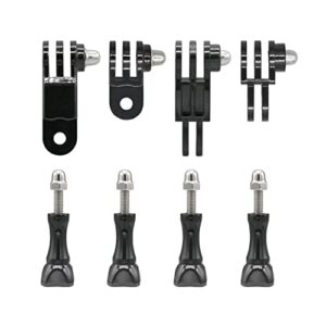 3-way adjustable extension pivot arm straight joints adapter mount kit for gopro hero 11, 10, 9, 8, 7, 6, 5, 4, 3+, 3, same direction and vertical direction, long thumb screws (8pcs)