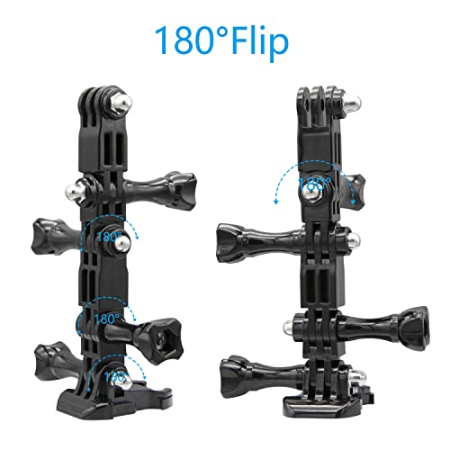 3-Way Adjustable Extension Pivot Arm Straight Joints Adapter Mount Kit for GoPro Hero 11, 10, 9, 8, 7, 6, 5, 4, 3+, 3, Same Direction and Vertical Direction, Long Thumb Screws (8pcs)