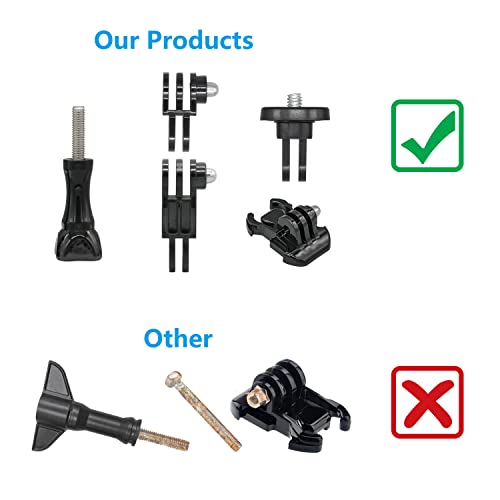 3-Way Adjustable Extension Pivot Arm Straight Joints Adapter Mount Kit for GoPro Hero 11, 10, 9, 8, 7, 6, 5, 4, 3+, 3, Same Direction and Vertical Direction, Long Thumb Screws (8pcs)