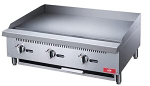 commercial griddle,elite kitchen supply countertop 36" flat top grill natural gas (ng) / propane countertop griddle with 3 burners - 90000 btu