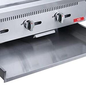 Commercial Griddle,Elite Kitchen Supply Countertop 36" Flat Top Grill Natural Gas (NG) / Propane Countertop Griddle with 3 Burners - 90000 BTU