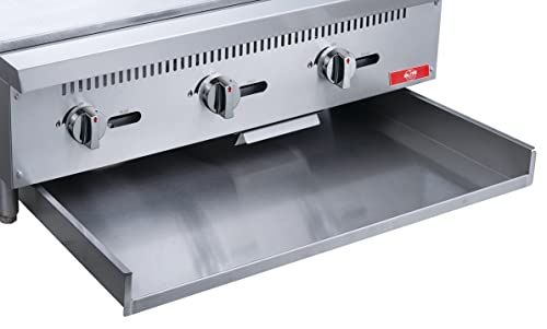 Commercial Griddle,Elite Kitchen Supply Countertop 36" Flat Top Grill Natural Gas (NG) / Propane Countertop Griddle with 3 Burners - 90000 BTU